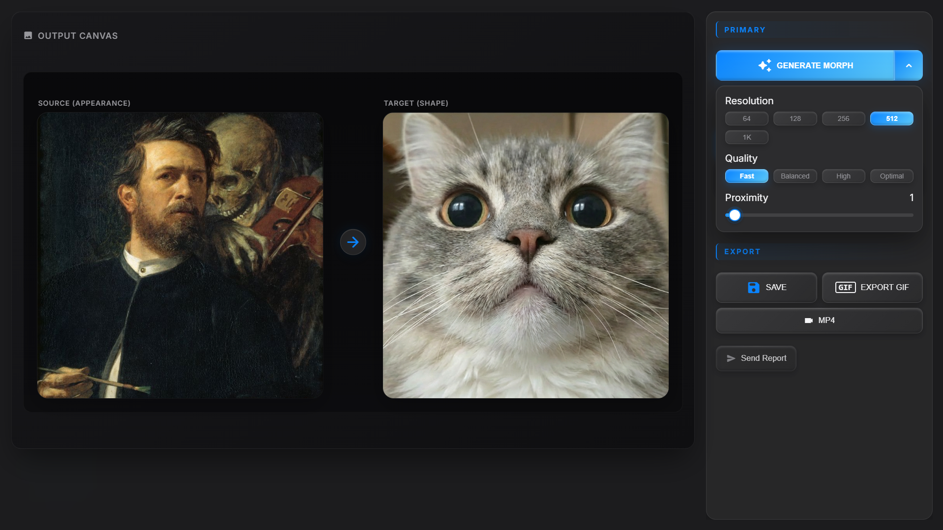 Choose a source and target image